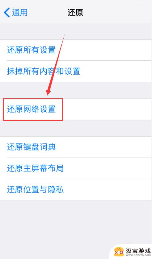 苹果手机重置网络怎么设置